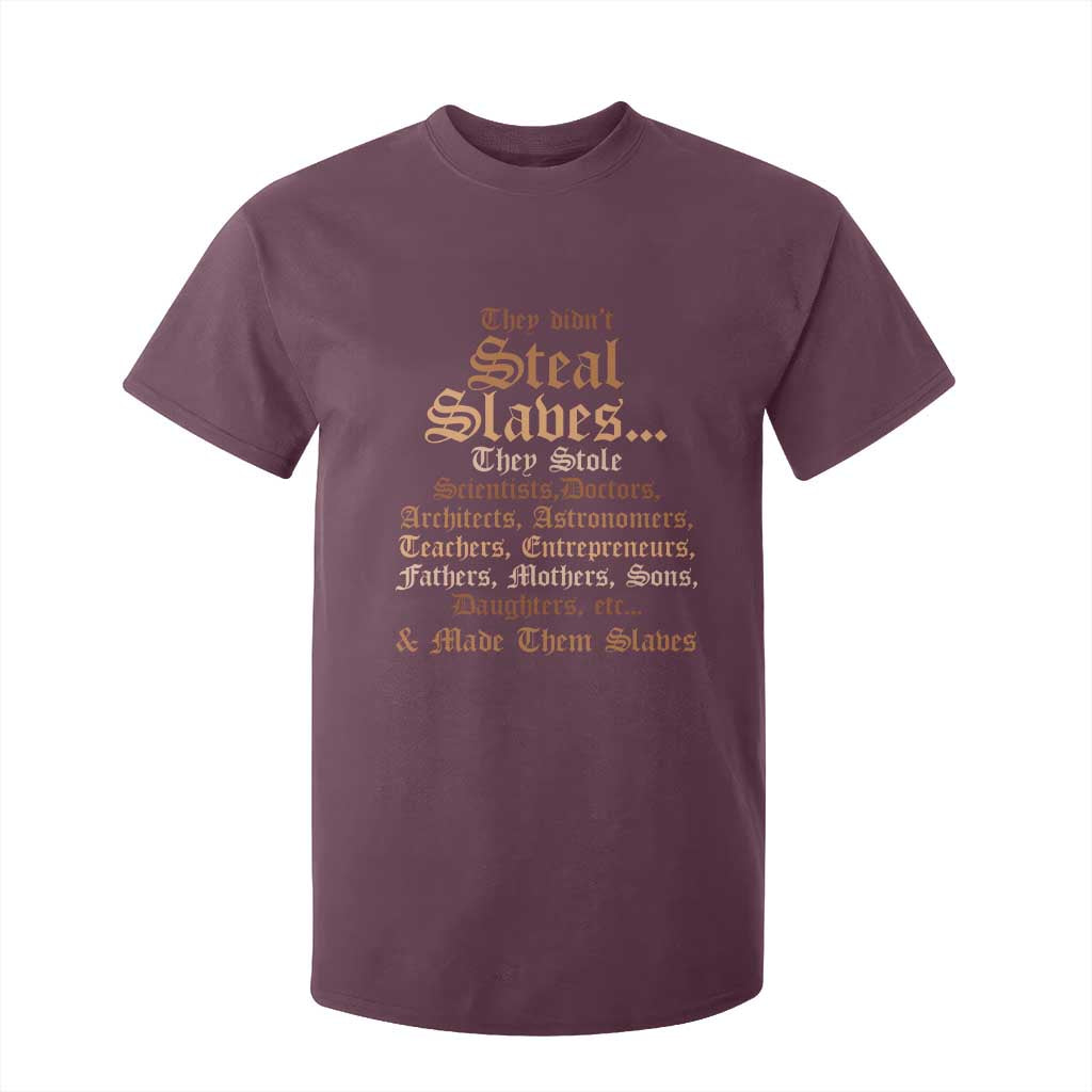 They Didn't Steal Slaves Black History T Shirt For Kid Juneteenth Black Freedom - African Pride