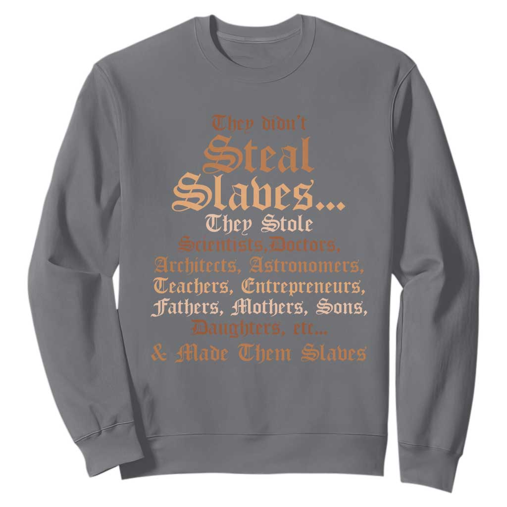 They Didn't Steal Slaves Black History Sweatshirt Juneteenth Black Freedom - African Pride