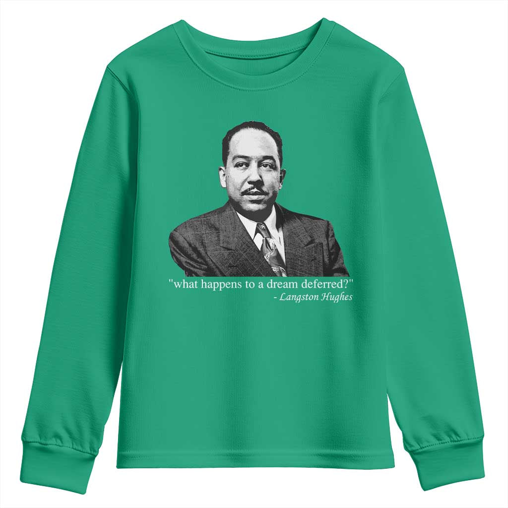 Langston Hughes Youth Sweatshirt A Dream Deferred Juneteenth Black History Civil Right - African Pride