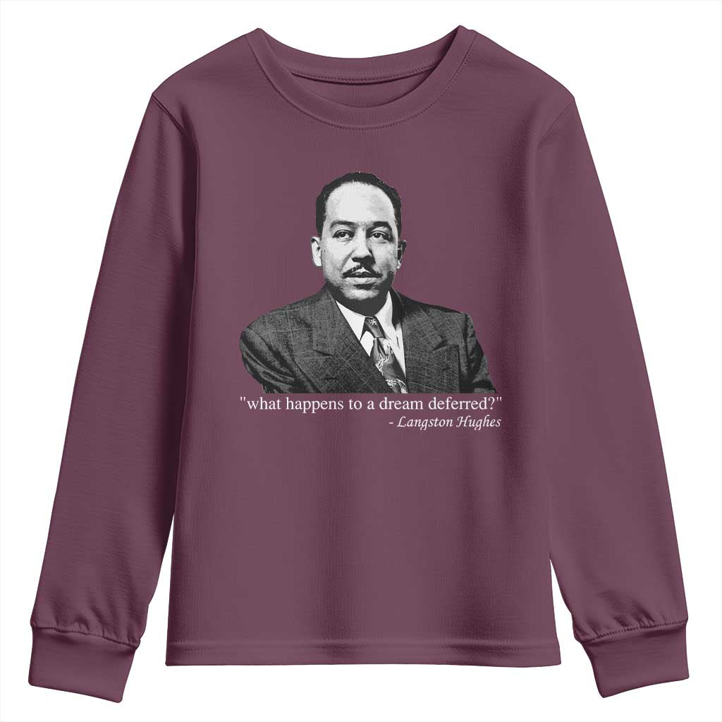 Langston Hughes Youth Sweatshirt A Dream Deferred Juneteenth Black History Civil Right - African Pride