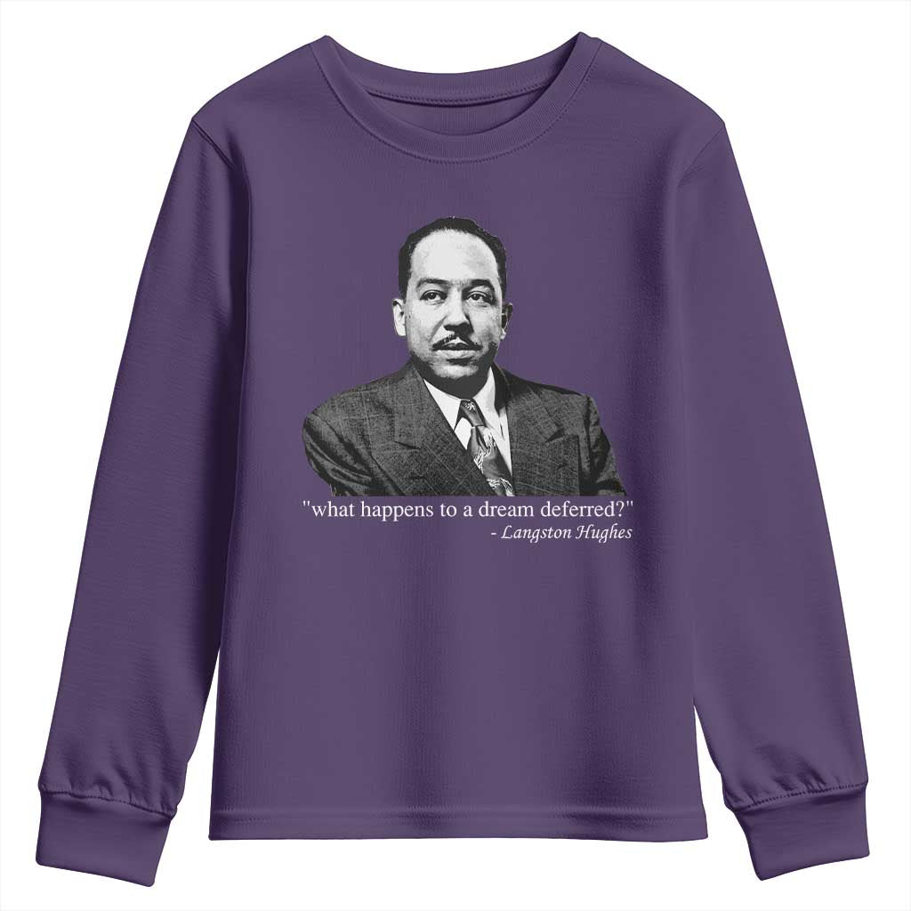 Langston Hughes Youth Sweatshirt A Dream Deferred Juneteenth Black History Civil Right - African Pride