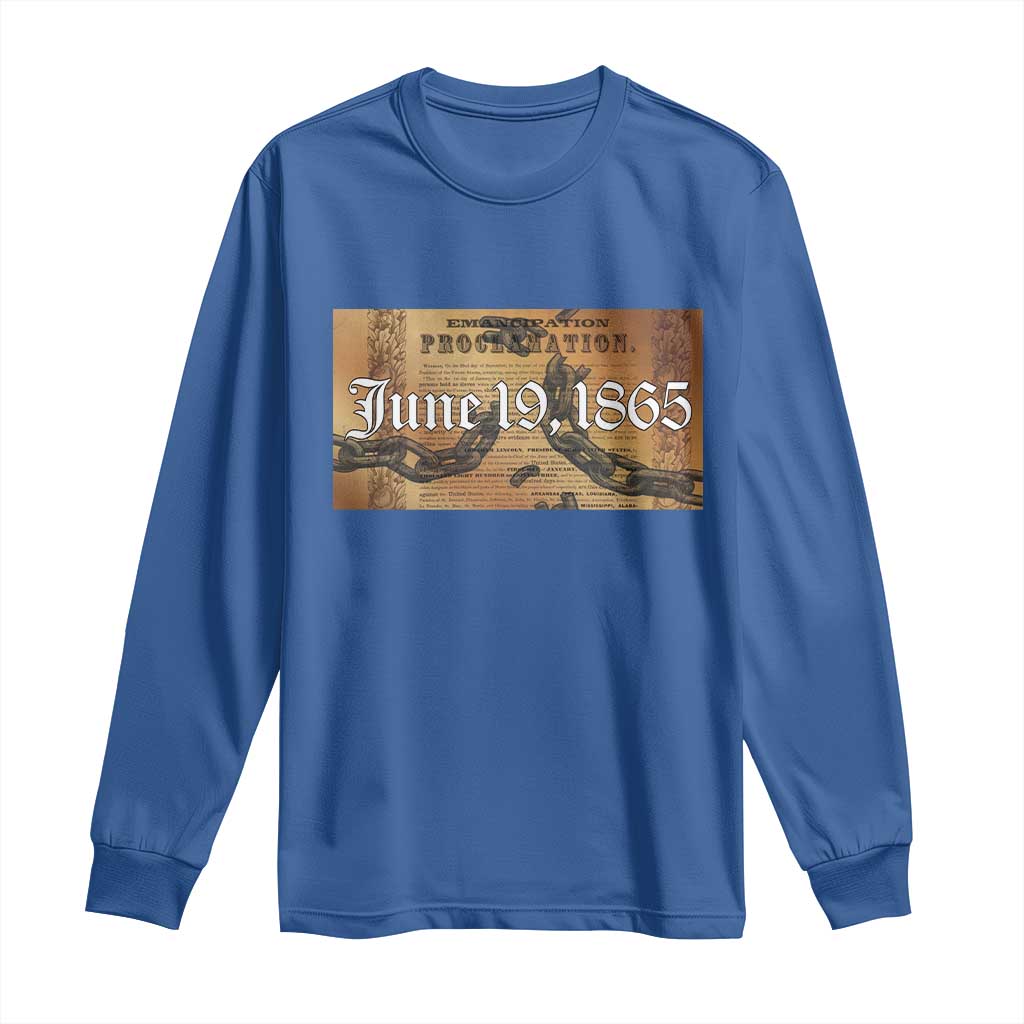Juneteenth Emancipation Proclamation End of Slavery Long Sleeve Shirt Black Freedom History