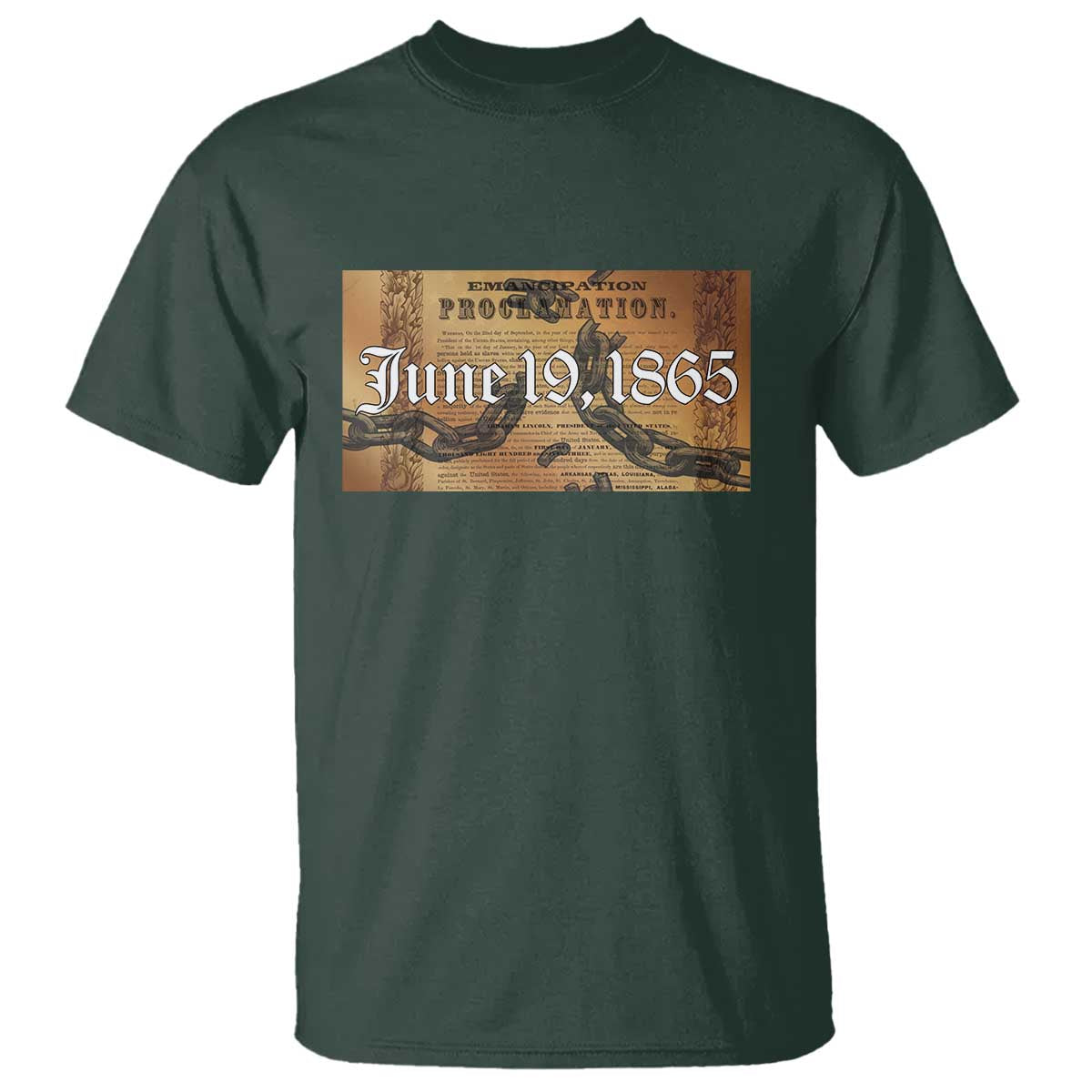 Juneteenth Emancipation Proclamation End of Slavery T Shirt Black Freedom History