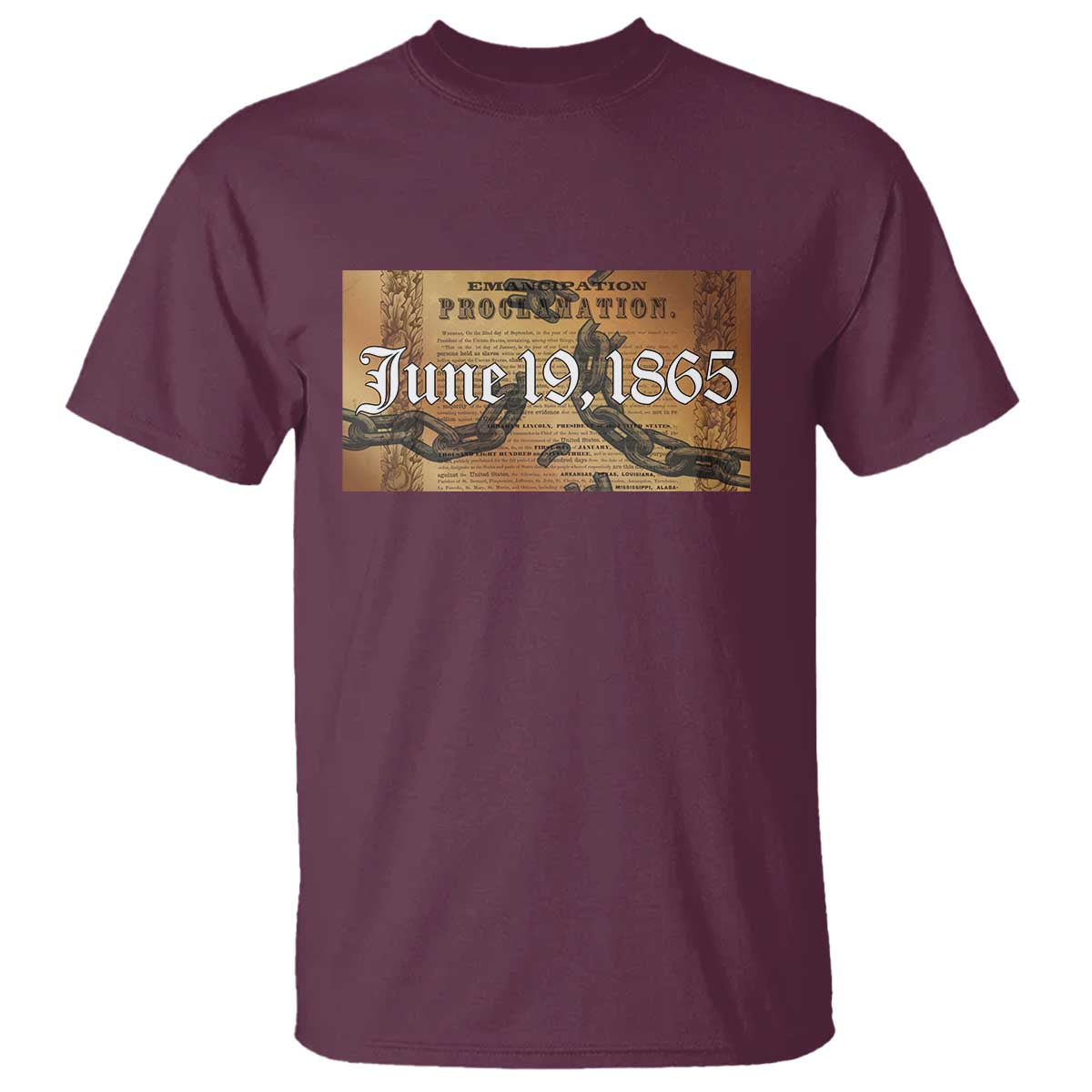 Juneteenth Emancipation Proclamation End of Slavery T Shirt Black Freedom History