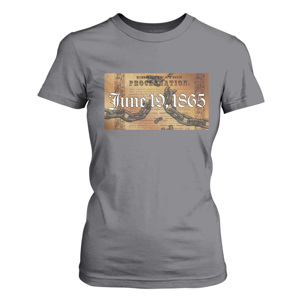 Juneteenth Emancipation Proclamation End of Slavery T Shirt For Women Black Freedom History