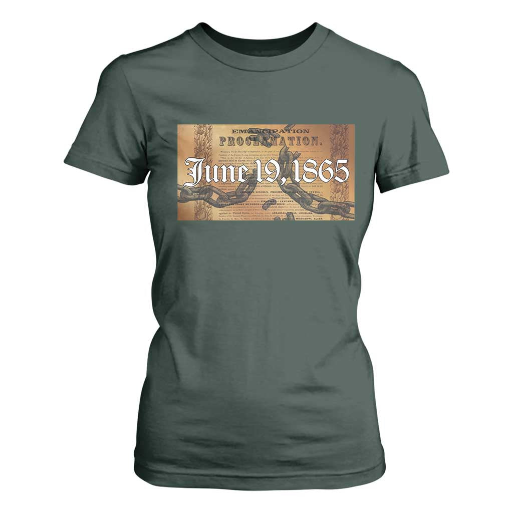 Juneteenth Emancipation Proclamation End of Slavery T Shirt For Women Black Freedom History