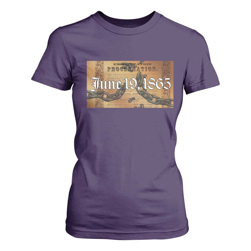 Juneteenth Emancipation Proclamation End of Slavery T Shirt For Women Black Freedom History