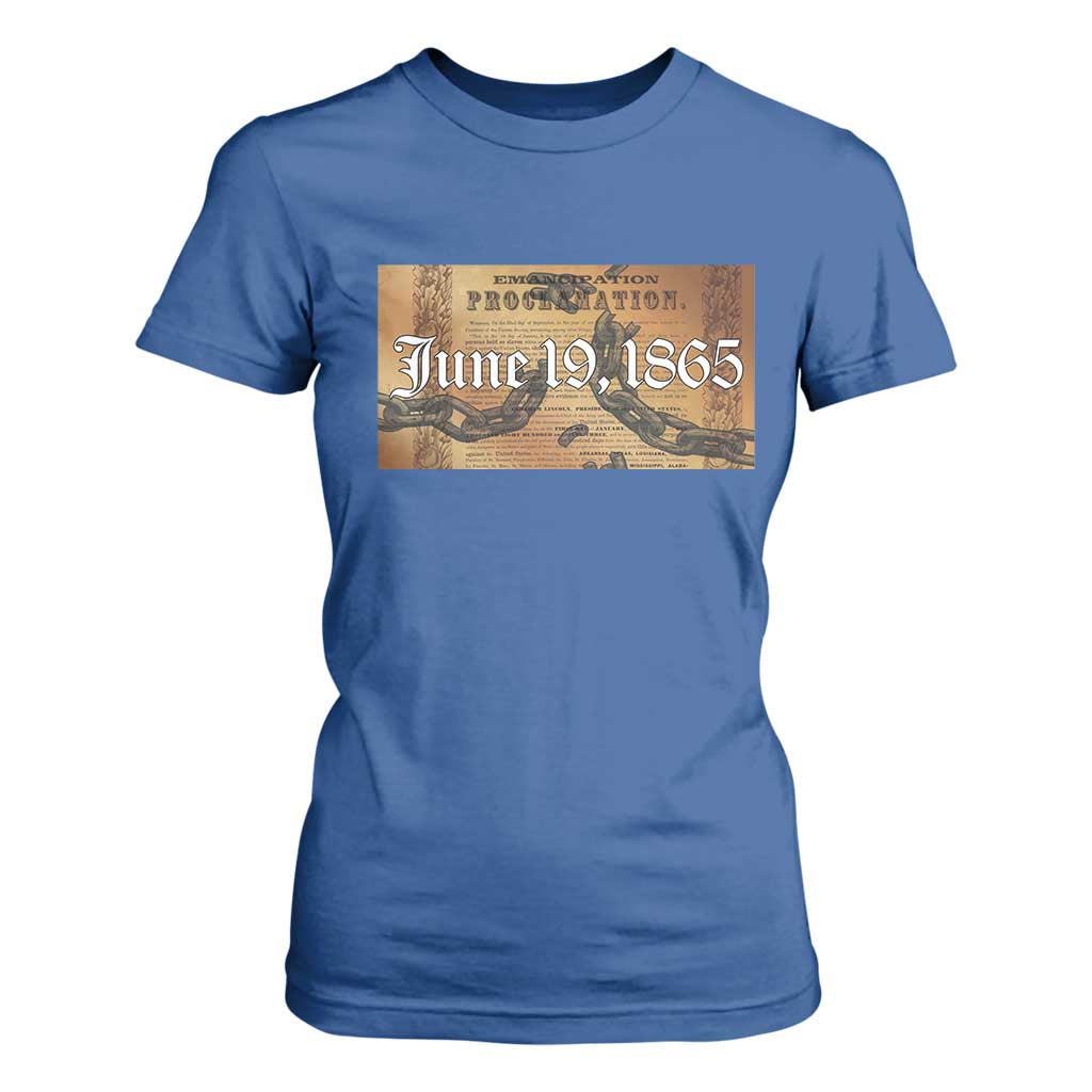Juneteenth Emancipation Proclamation End of Slavery T Shirt For Women Black Freedom History
