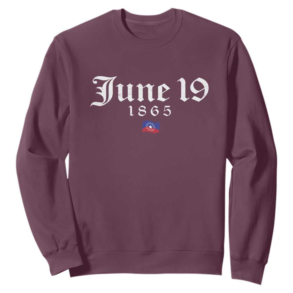 June 19 1865 Juneteenth Flag Sweatshirt Celebrating Black Freedom History