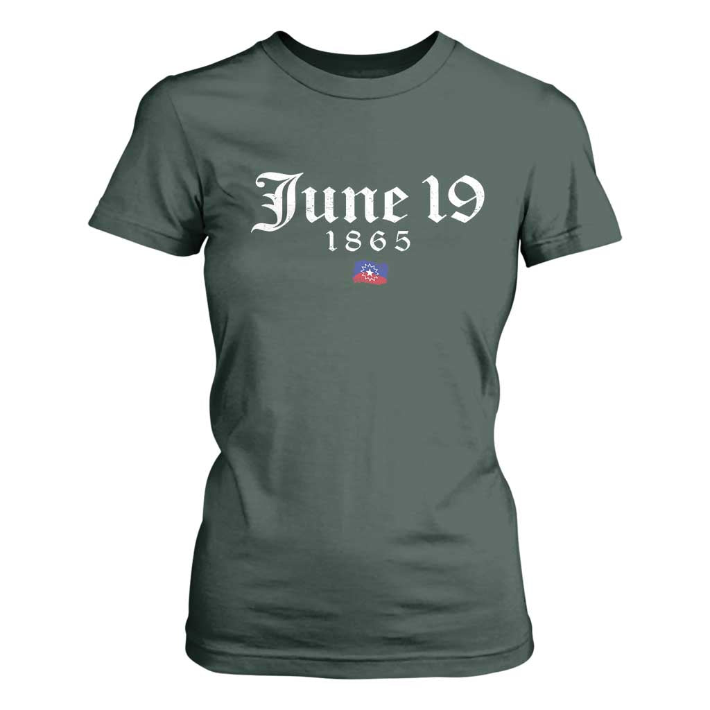 June 19 1865 Juneteenth Flag T Shirt For Women Celebrating Black Freedom History