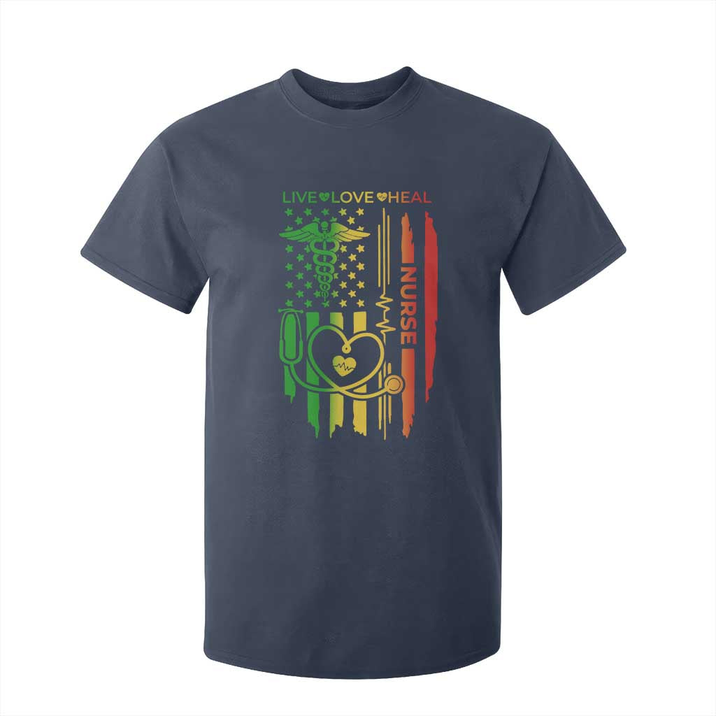 Black Nurse T Shirt For Kid American Flag Proud Afro African Women Melanin Pride