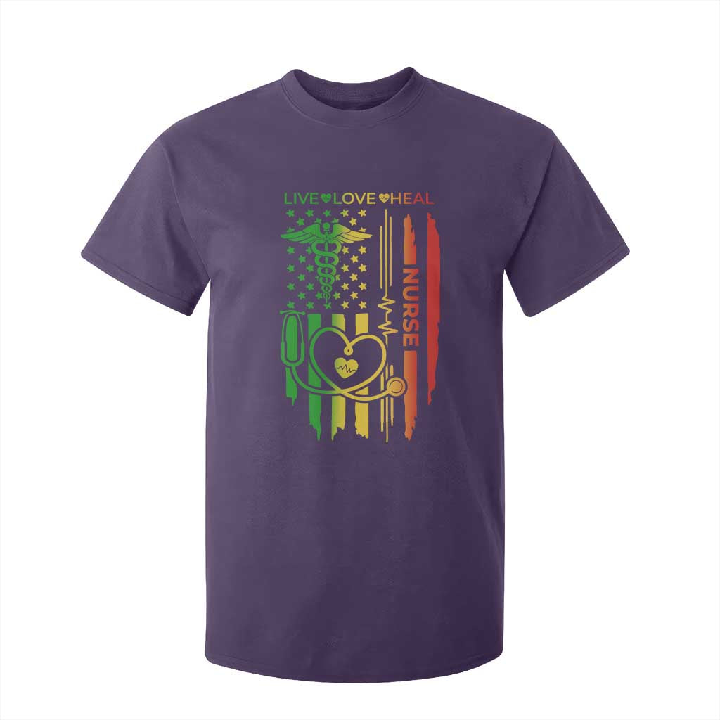 Black Nurse T Shirt For Kid American Flag Proud Afro African Women Melanin Pride