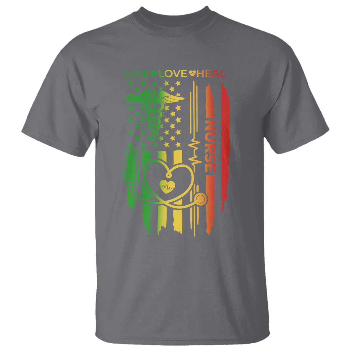 Black Nurse T Shirt American Flag Proud Afro African Women Melanin Pride