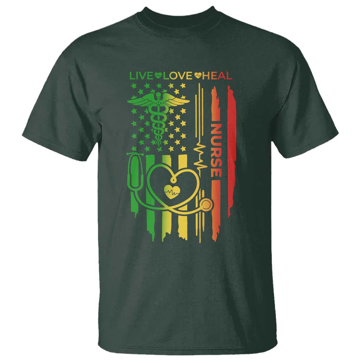 Black Nurse T Shirt American Flag Proud Afro African Women Melanin Pride