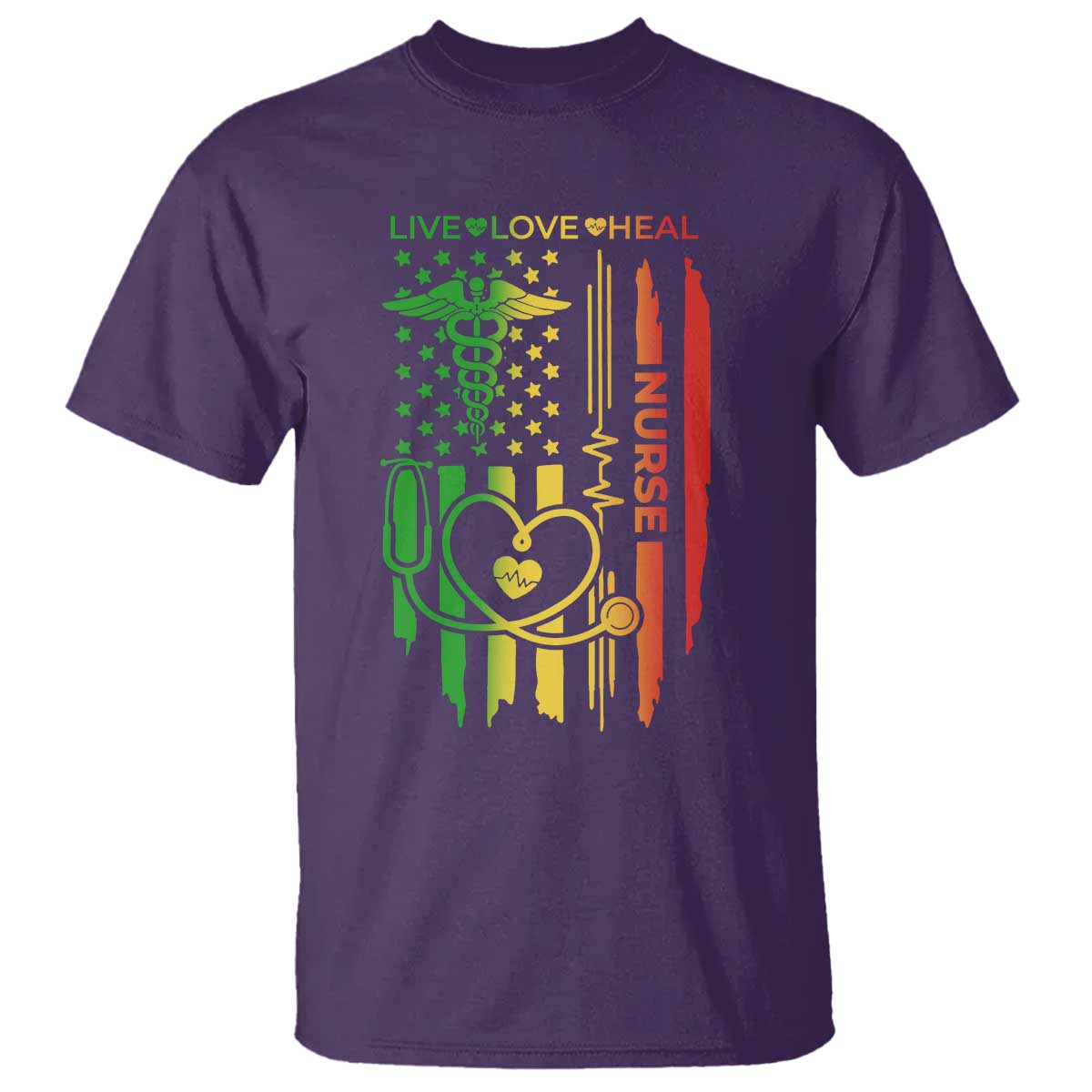 Black Nurse T Shirt American Flag Proud Afro African Women Melanin Pride