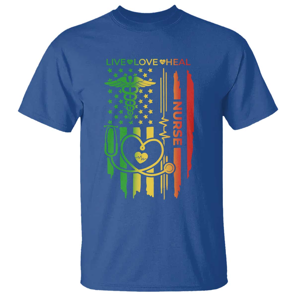Black Nurse T Shirt American Flag Proud Afro African Women Melanin Pride