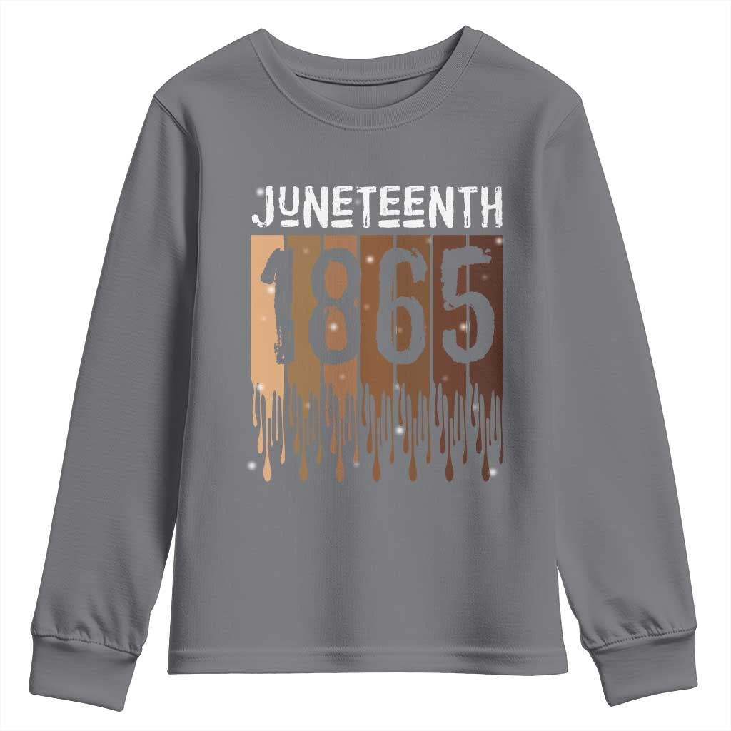 Juneteenth 1865 Youth Sweatshirt June 19th Celebrating Black Freedom Melanin