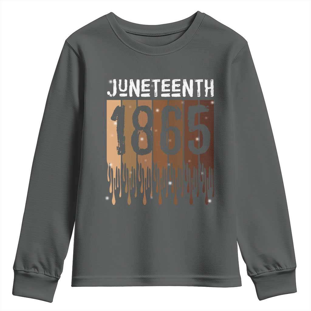 Juneteenth 1865 Youth Sweatshirt June 19th Celebrating Black Freedom Melanin
