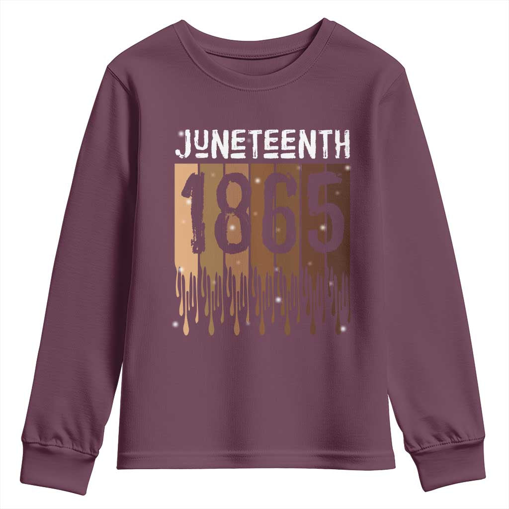 Juneteenth 1865 Youth Sweatshirt June 19th Celebrating Black Freedom Melanin