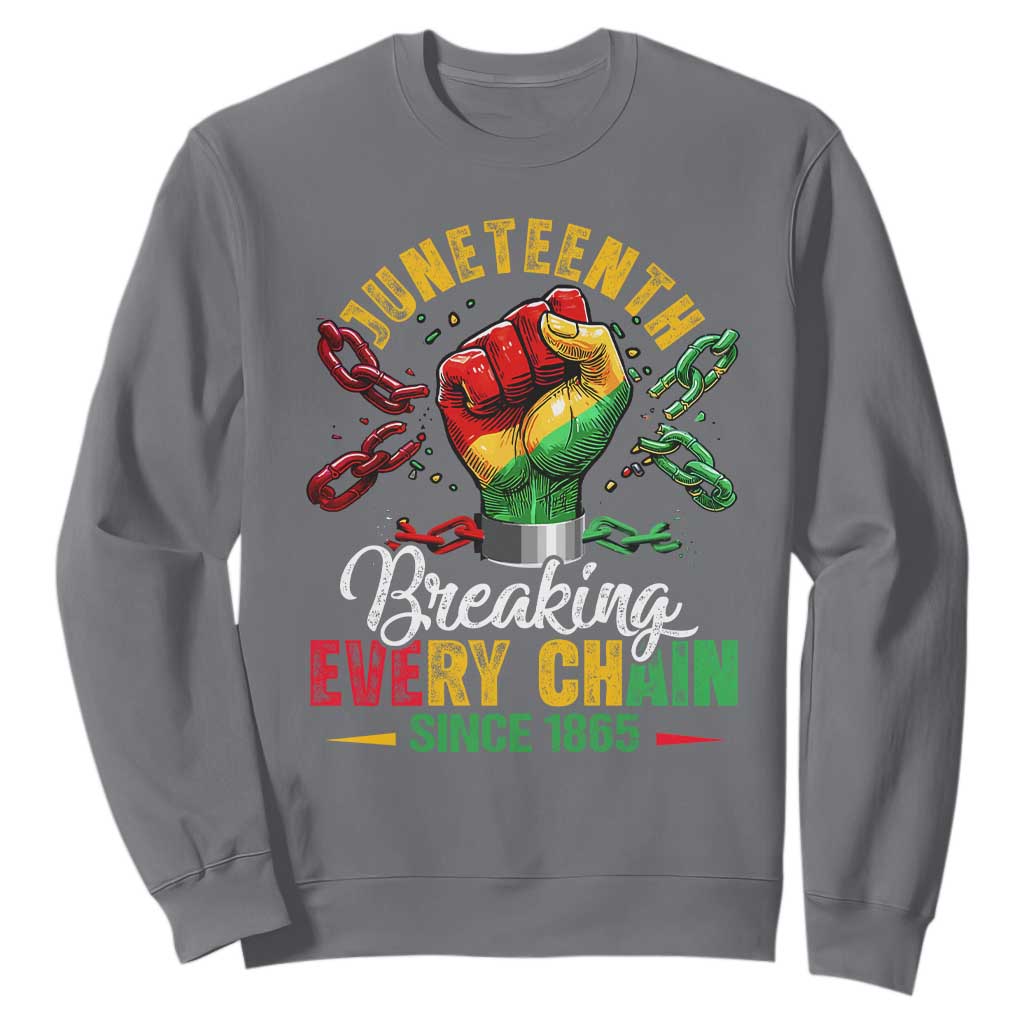Breaking Every Chain Since 1865 Juneteenth Sweatshirt Celebrating Black Freedom