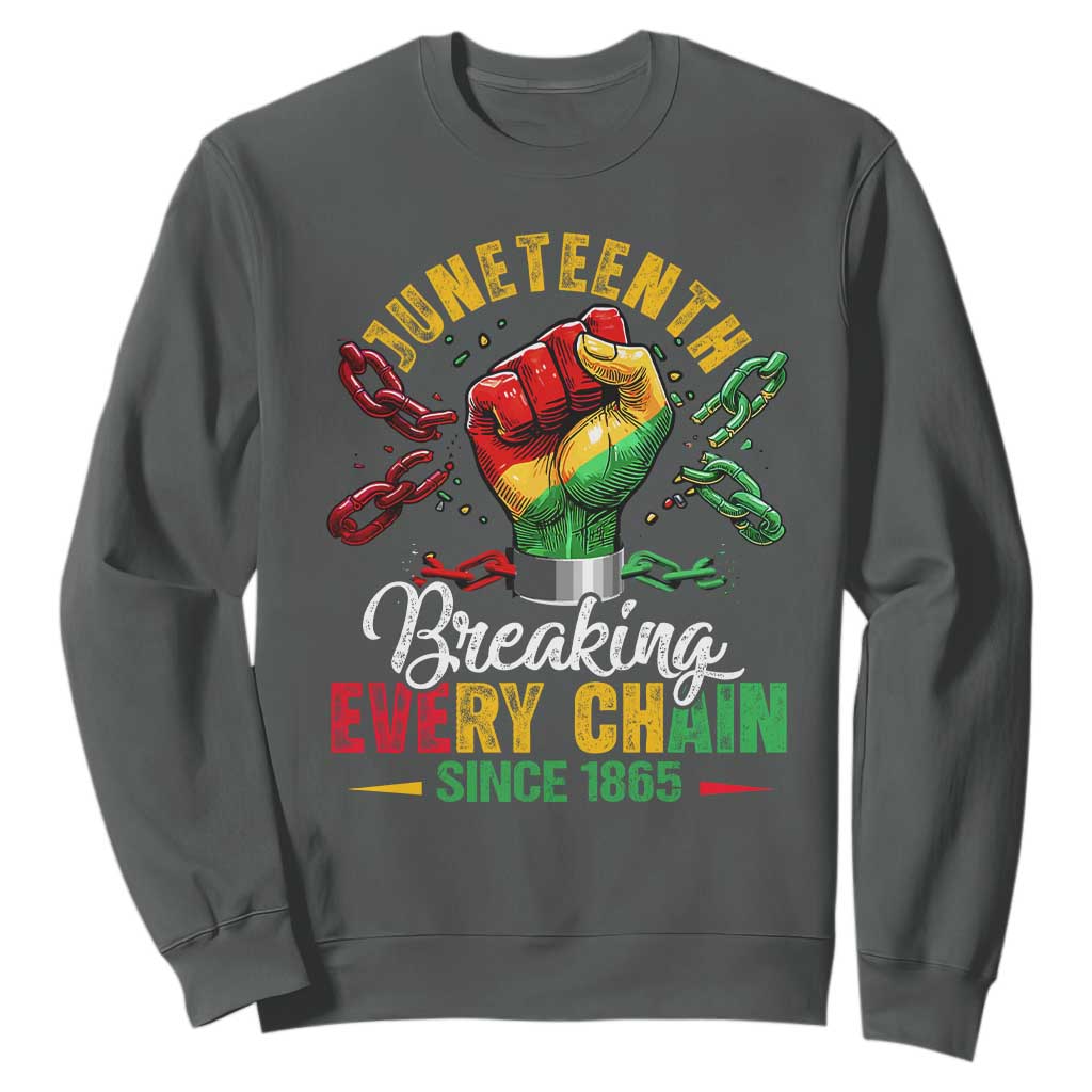 Breaking Every Chain Since 1865 Juneteenth Sweatshirt Celebrating Black Freedom
