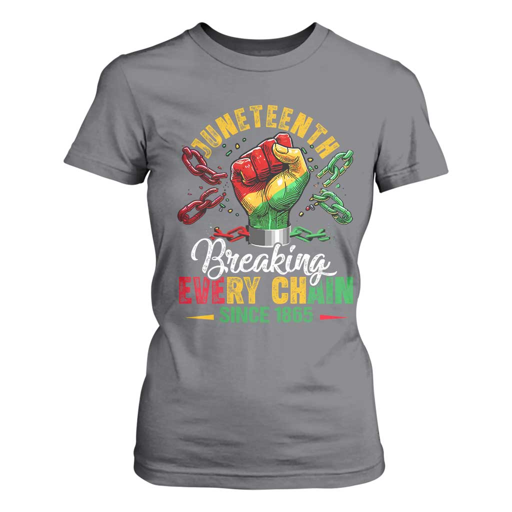Breaking Every Chain Since 1865 Juneteenth T Shirt For Women Celebrating Black Freedom