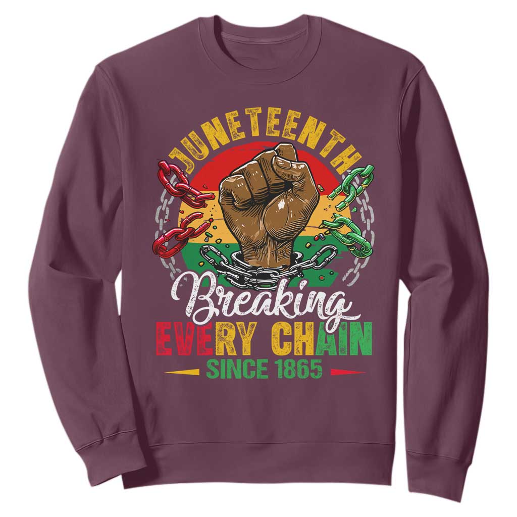 Juneteenth Breaking Every Chain Since 1865 Sweatshirt Retro Vintage