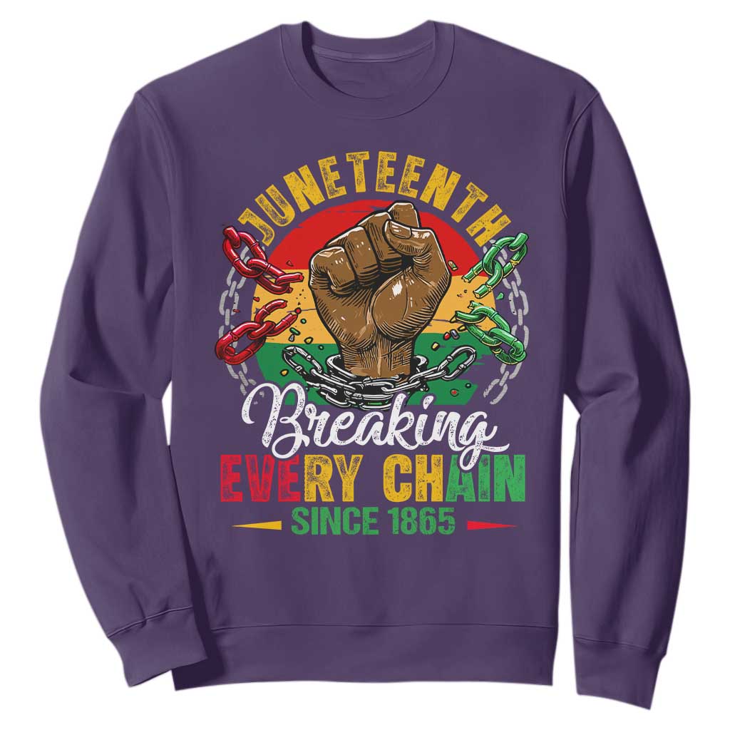 Juneteenth Breaking Every Chain Since 1865 Sweatshirt Retro Vintage