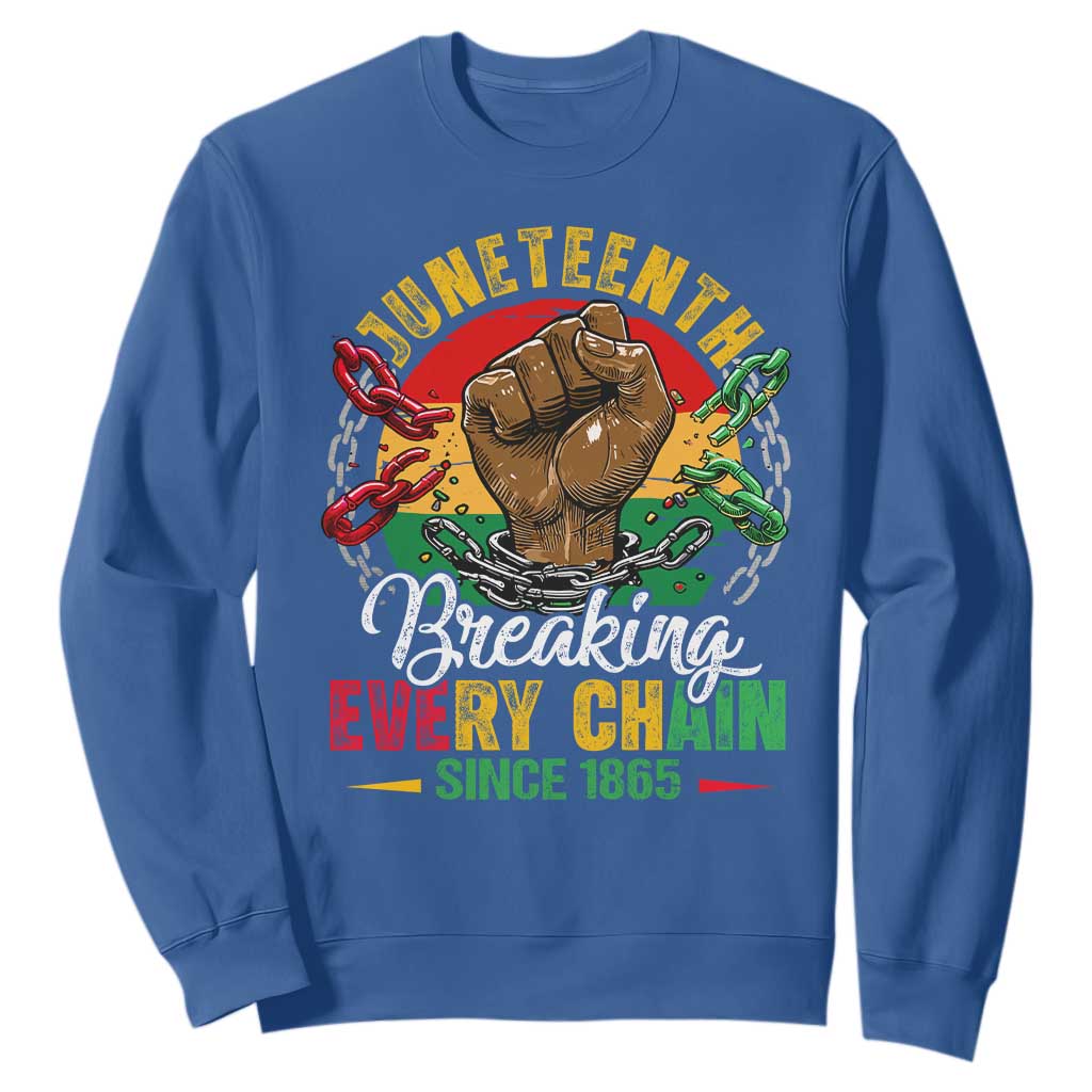 Juneteenth Breaking Every Chain Since 1865 Sweatshirt Retro Vintage