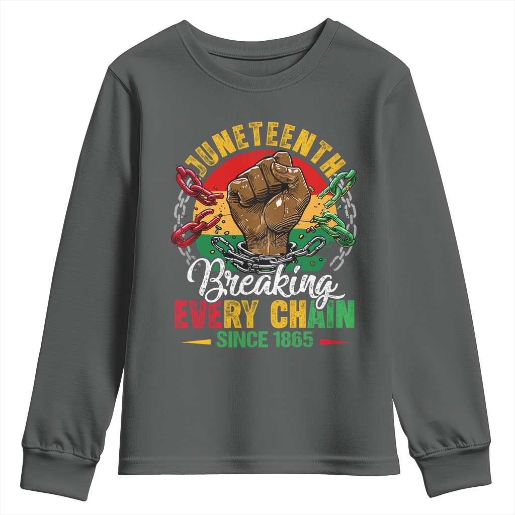 Juneteenth Breaking Every Chain Since 1865 Youth Sweatshirt Retro Vintage
