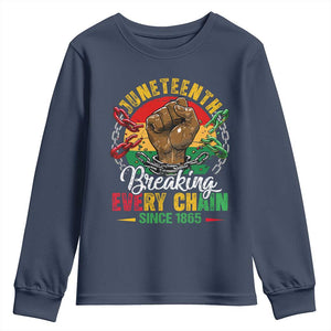 Juneteenth Breaking Every Chain Since 1865 Youth Sweatshirt Retro Vintage