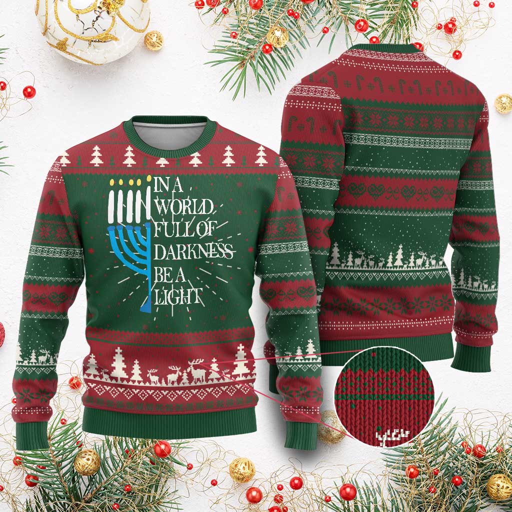 Happy Hanukkah Knit Sweatshirt Jewish Video Game Gamer Hanukkah Chanukah - African Pride