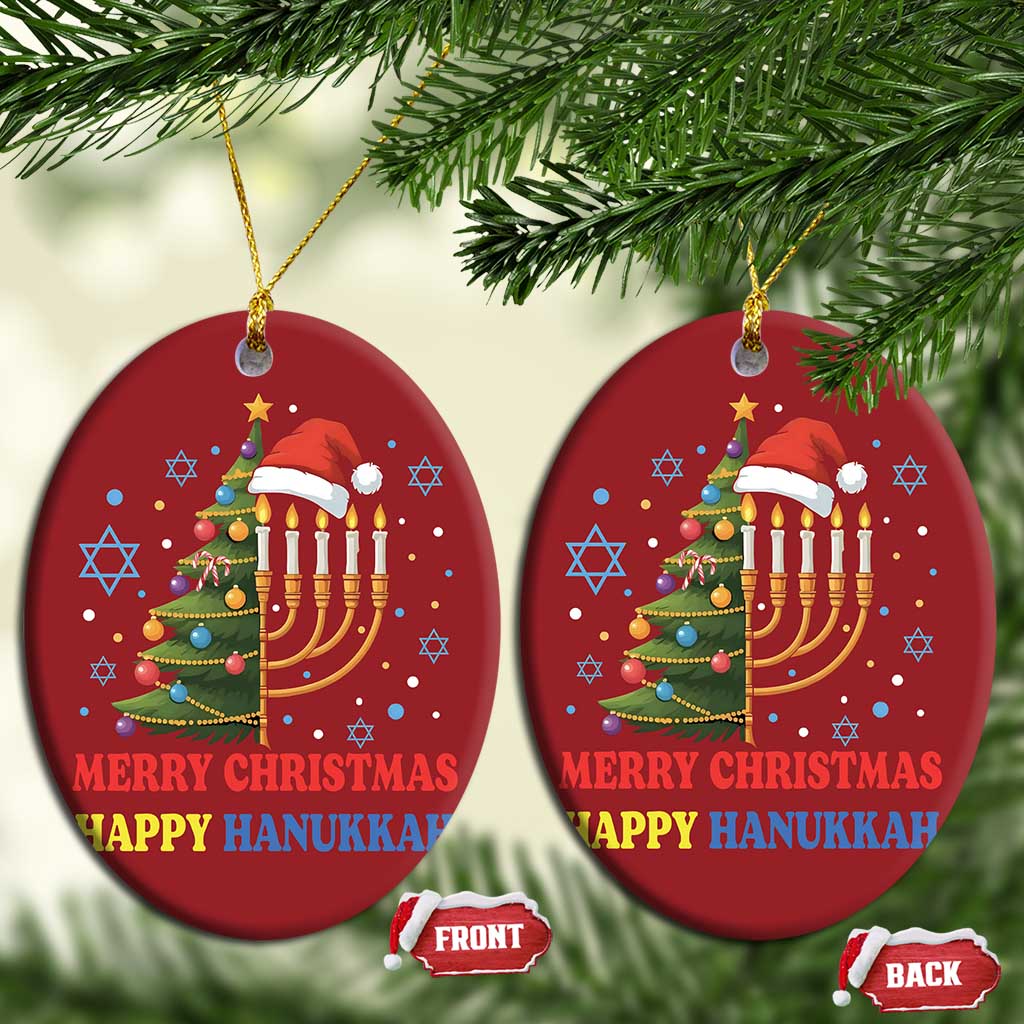 Merry Chrismukkah Happy Christmas Hanukkah Christmas Ornament - African Pride