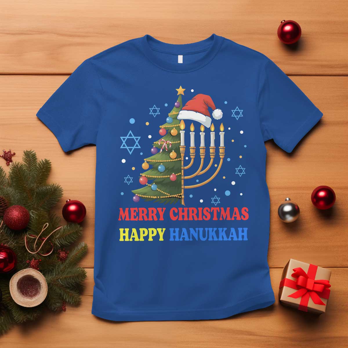Merry Chrismukkah Happy Christmas Hanukkah T Shirt - African Pride