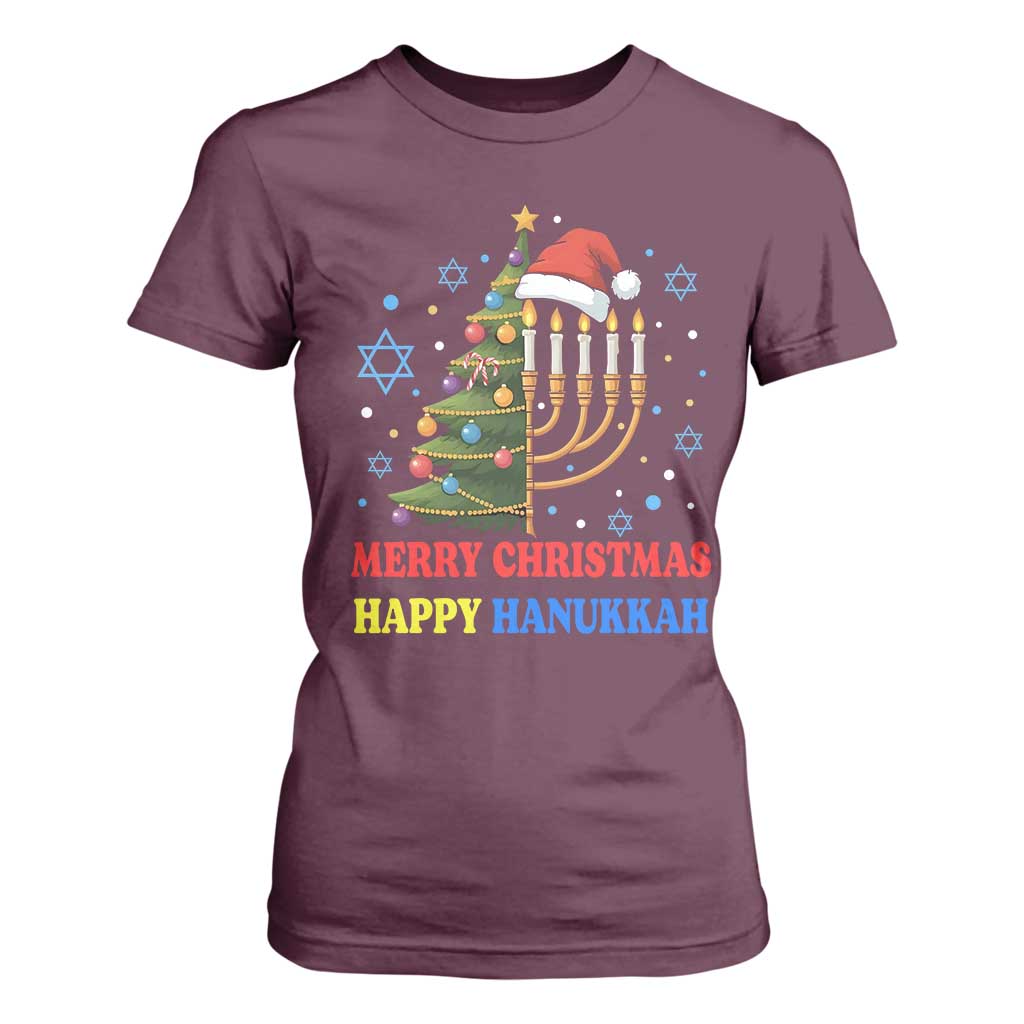 Merry Chrismukkah Happy Christmas Hanukkah T Shirt For Women - African Pride