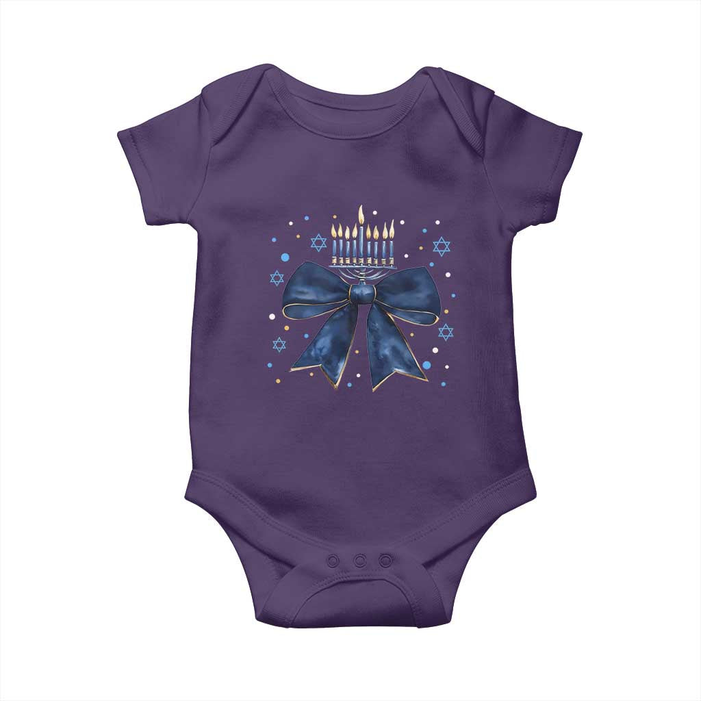 Happy Hanukkah Baby Onesie Coquette Hanukkah Bow Jewish Menorah - African Pride