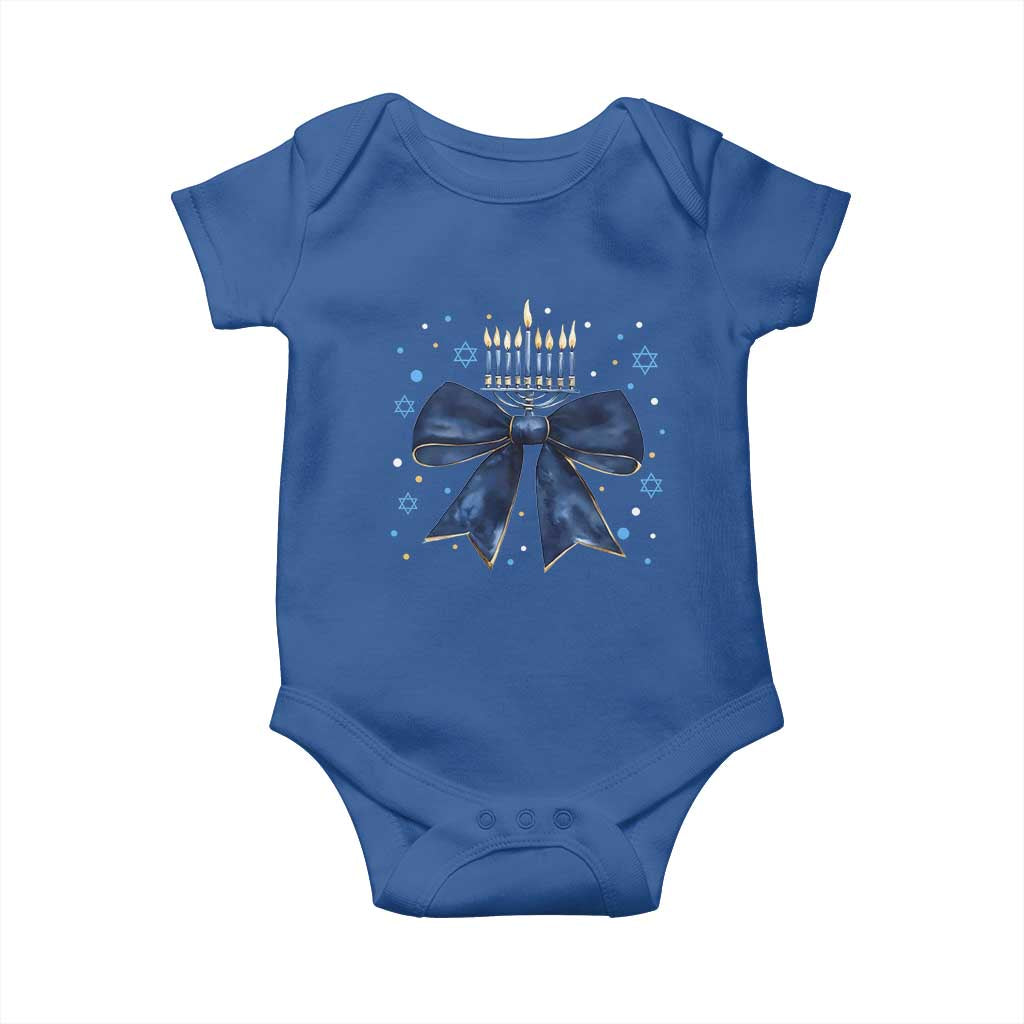 Happy Hanukkah Baby Onesie Coquette Hanukkah Bow Jewish Menorah - African Pride