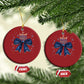 Happy Hanukkah Christmas Ornament Coquette Hanukkah Bow Jewish Menorah - African Pride