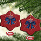 Happy Hanukkah Christmas Ornament Coquette Hanukkah Bow Jewish Menorah - African Pride