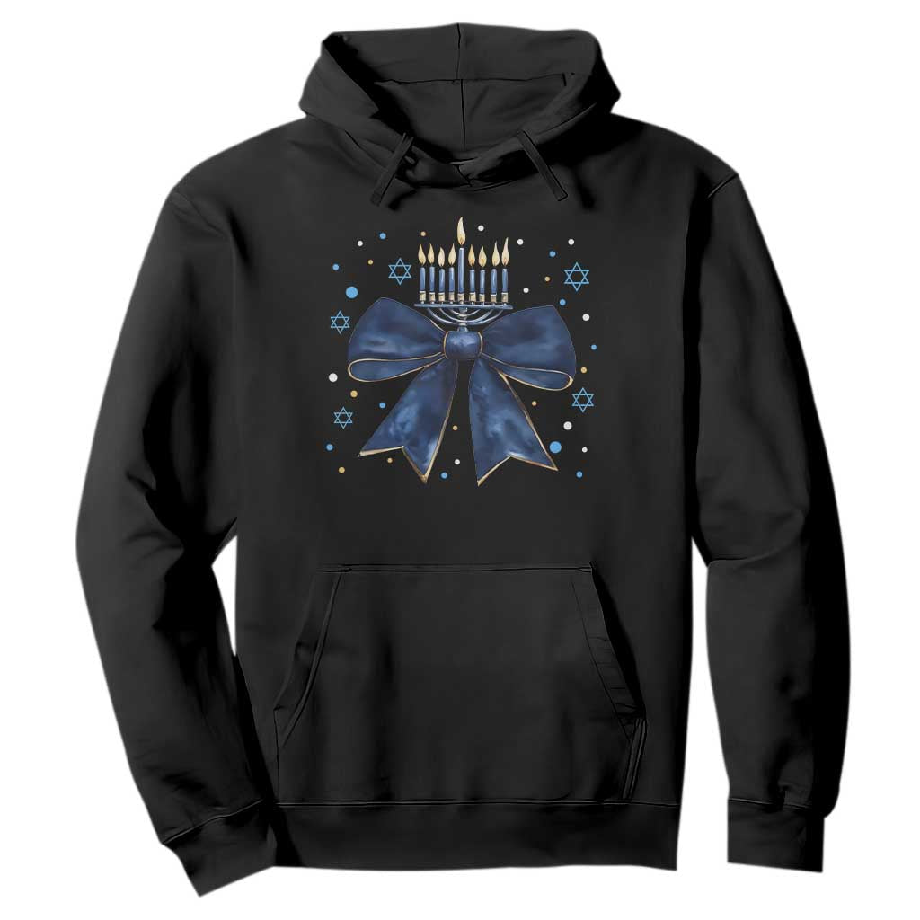 Happy Hanukkah Hoodie Coquette Hanukkah Bow Jewish Menorah - African Pride
