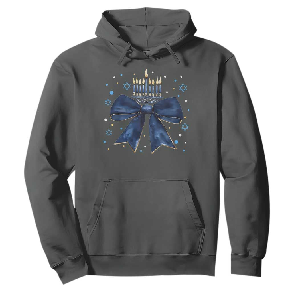 Happy Hanukkah Hoodie Coquette Hanukkah Bow Jewish Menorah - African Pride