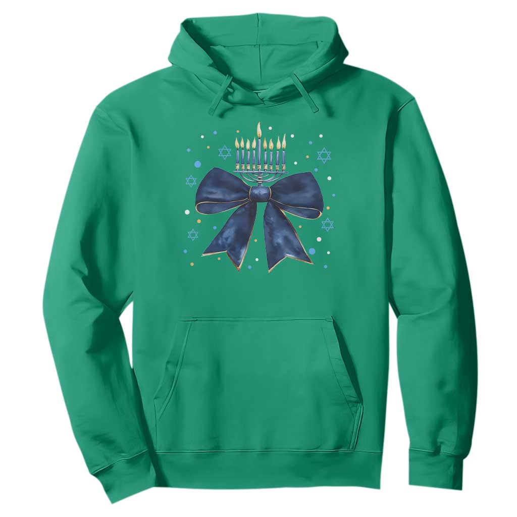 Happy Hanukkah Hoodie Coquette Hanukkah Bow Jewish Menorah - African Pride