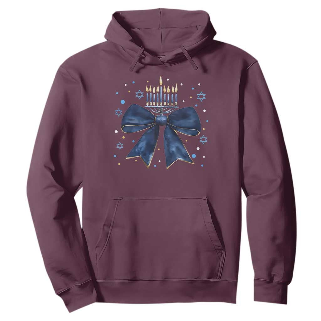 Happy Hanukkah Hoodie Coquette Hanukkah Bow Jewish Menorah - African Pride