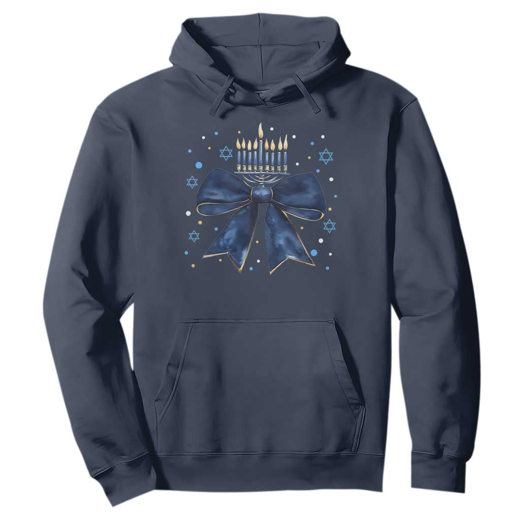 Happy Hanukkah Hoodie Coquette Hanukkah Bow Jewish Menorah - African Pride
