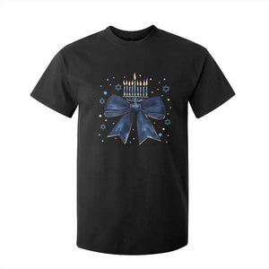 Happy Hanukkah T Shirt For Kid Coquette Hanukkah Bow Jewish Menorah - African Pride