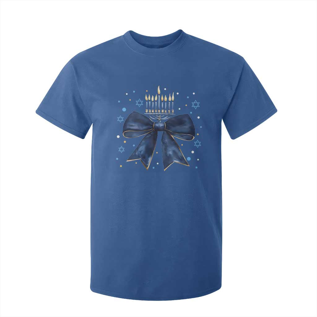 Happy Hanukkah T Shirt For Kid Coquette Hanukkah Bow Jewish Menorah - African Pride