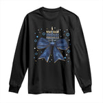 Happy Hanukkah Long Sleeve Shirt Coquette Hanukkah Bow Jewish Menorah - African Pride