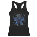 Happy Hanukkah Racerback Tank Top Coquette Hanukkah Bow Jewish Menorah - African Pride