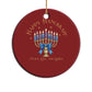 Happy Hanukkah Christmas Ornament Jewish Menorah Coquette Bow - African Pride