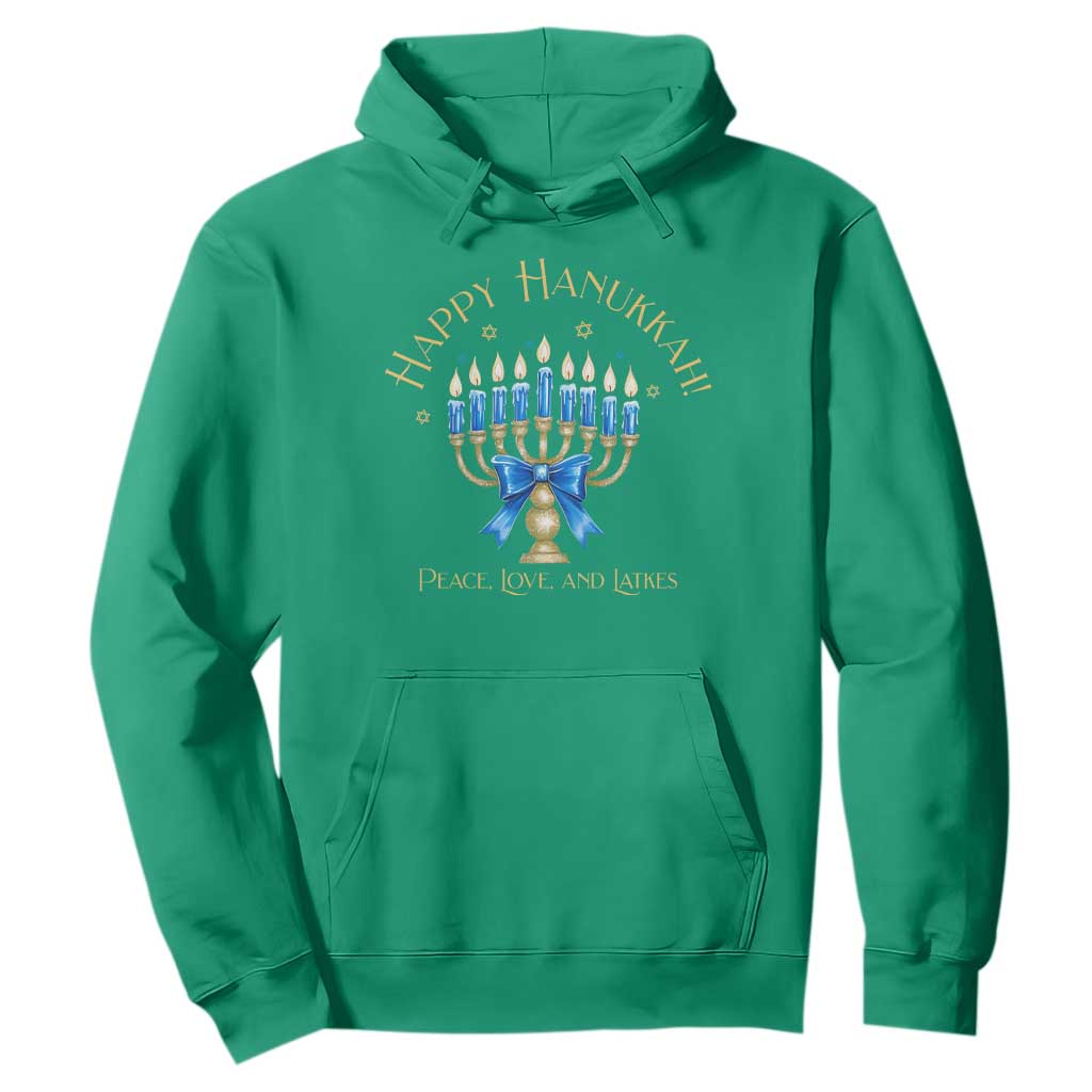 Happy Hanukkah Hoodie Jewish Menorah Coquette Bow - African Pride
